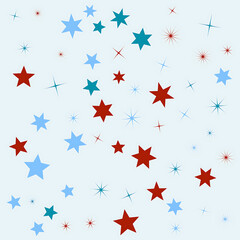 Fototapeta premium Colorful stars and sparkles celebration design