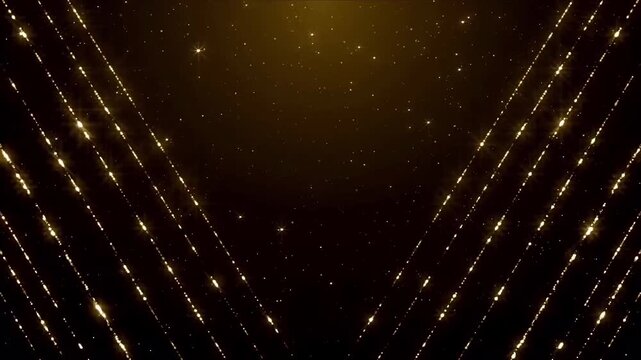 Golden Glitter V Shape Lines and Sparkles Background