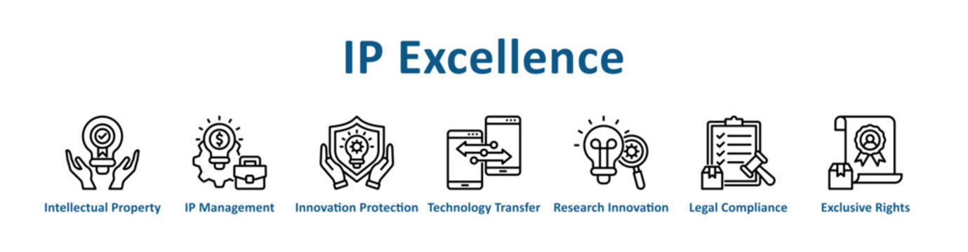 Ip Excellence web icon banner with line art style