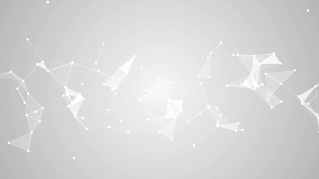 White Digital Network Connection and Light Motion Background,Abstract Technology Data Nodes Animation for Artificial Intelligence,Corporate & AI Video Stream social media design element