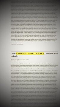 Artificial Intelligence Featured in Newspaper Text, AI Keyword Highlighted in Printed News Article, Artificial Intelligence News and Journalism Concept, AI Highlighted in Newspaper article