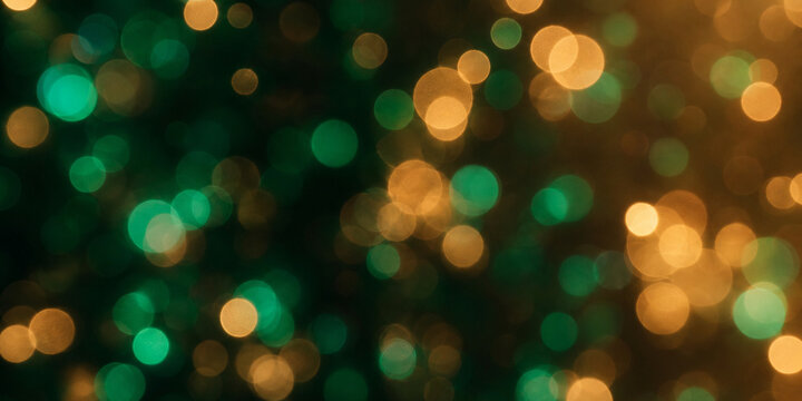 Emerald Champagne Mix Bokeh Light Background