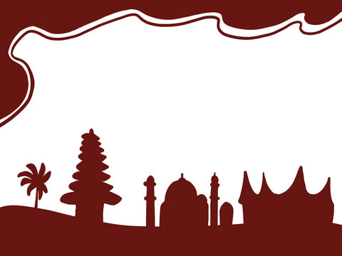Minimalist Indonesian Independence Day Skyline Background