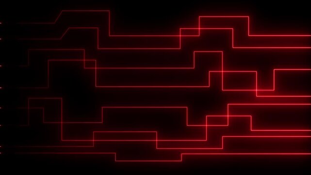 Abstract circuit board icon glowing neon lines. simple logotype icon concept. Close-up of computer processors technology concept black background.4k animation motion graphics video.