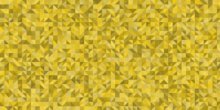Gold and yellow triangle mosaic pattern abstract background texture.