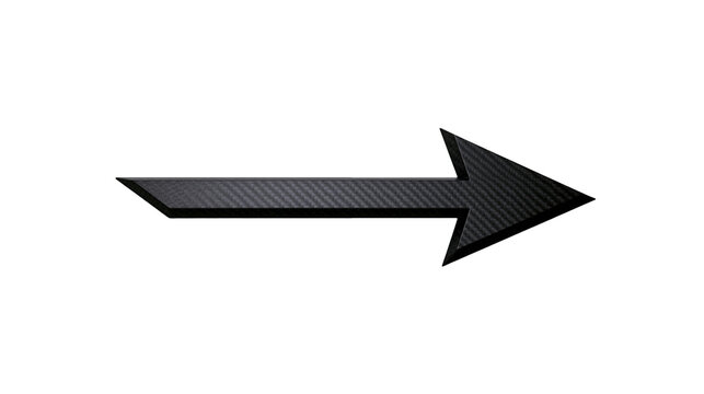 Black carbon fiber arrow pointing right
