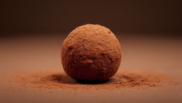 Premium chocolate truffle isolated on a soft gradient background