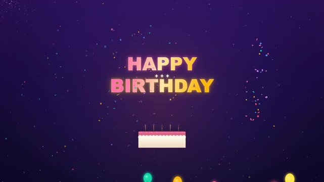 Festive Happy Birthday Text Animation