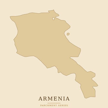 Armenia map silhouette against a light beige background a geographical representation in a parchment style armenian geography political country shape nation