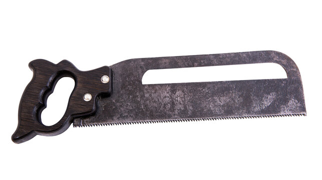 Old Hand Saw with Wooden Handle