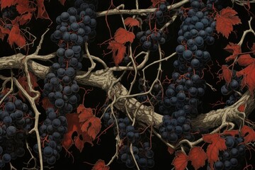Obraz premium Vineyard nature grapes plant.