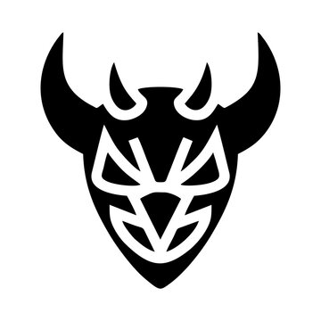 BLACK abstract demon face logo