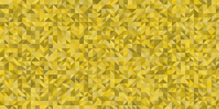 Abstract yellow gold triangles mosaic background with geometric shapes.
