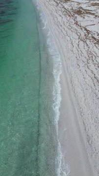 Aerial View of Wild Sardinian Coast Near Mari Ermi and Is Arutas