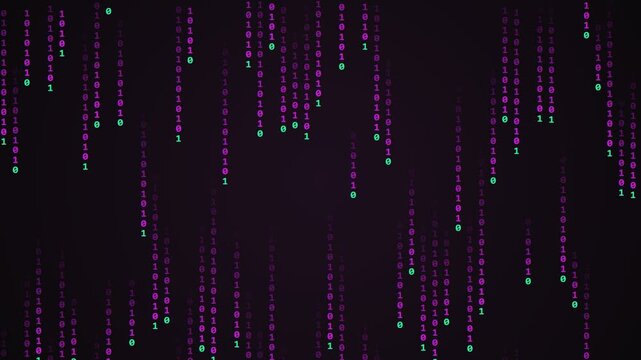 Digital binary code rain abstract data background