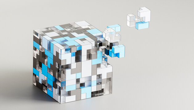 3D Abstract Cube Geometry Design