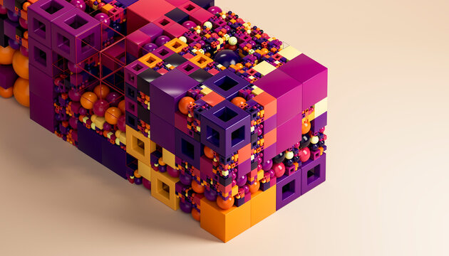 3D Modular Cube Shape Structure