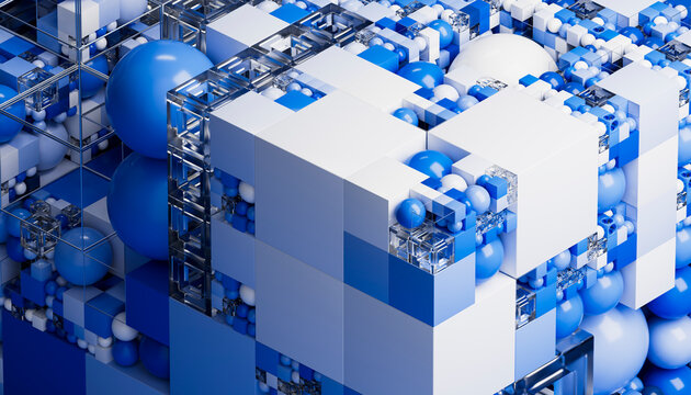 3D Geometric Cube Composition