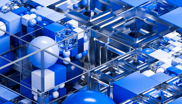 3D Abstract Cube Geometry Design