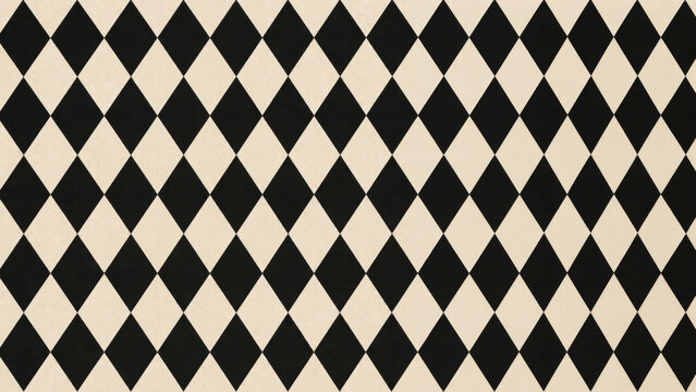 黒とベージュの菱形によるアルルカン・チェッカー柄のテクスチャ Black and beige harlequin diamond pattern texture