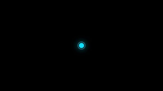 A glowing circle on a black background surrounds a red pulsing dot. This isolated looped animation has an alpha channel. Map pointer icon set with pin symbols for navigation and location markers