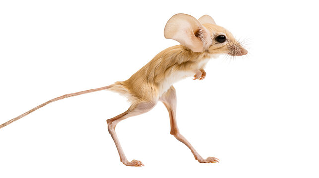 Jerboa rodent with large ears and long tail