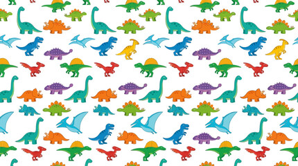 Cute Dinosaur Pattern Isolated © Brownis