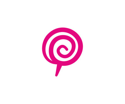 Spiral Lollipop Candy Logo