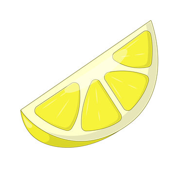 Lemon Slice Vector Illustration. Sour Fruit Design Element Isolated on White Background