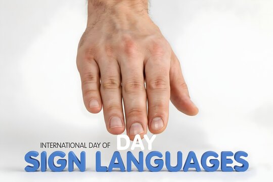 Human hand gesturing for international day of sign languages awareness concept