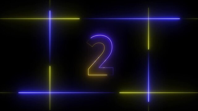 5 to  0 second modern digital countdown timer neon light style on black background, 40 seconds simple countdown timer. 40 second technology digital neon led light game timer animation.