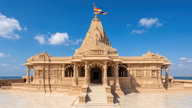 Dwarkadhish Temple Daylight &ndash; Coastal Gujarat Heritage Architecture