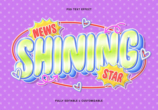 Pastel Glossy Bubble Text Effect