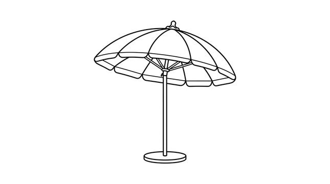 Simple drawing of a beach umbrella on a white background