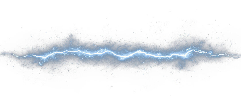 A bright blue lightning bolt streaks across a stark black background (1)
