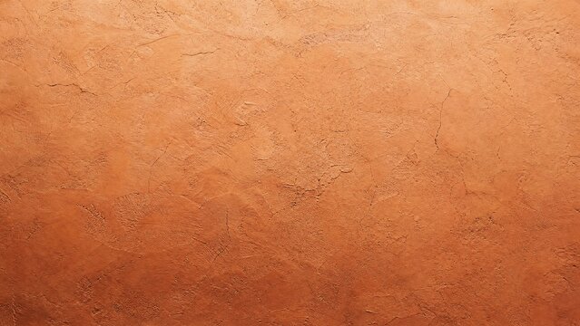 Terracotta clay texture background, rustic orange plaster wall surface, earthy adobe stucco finish for architectural design