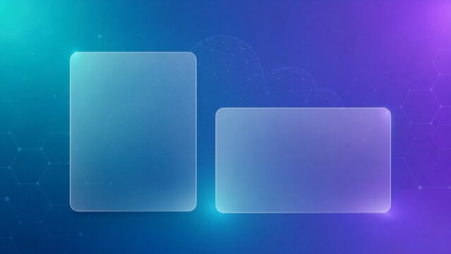 Cloud computing technology background, futuristic blue and purple digital network interface, abstract data storage concept