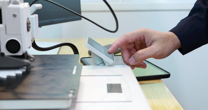 Touchscreen controls on 3D printers, allowing operation in the plastics printing industry.
