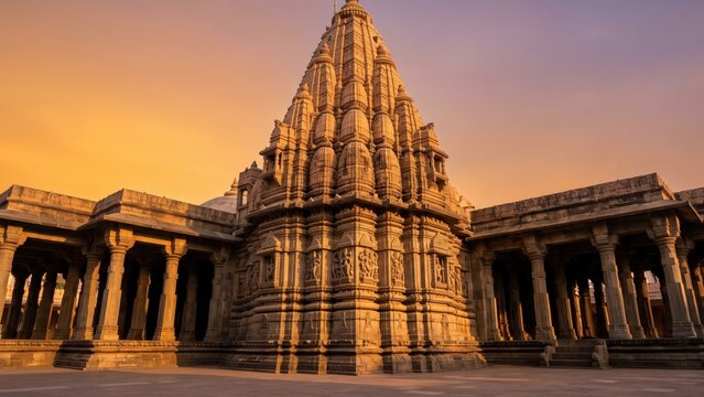Mahakaleshwar Temple Ujjain Golden Hour &ndash; Sacred Jyotirlinga Architecture
