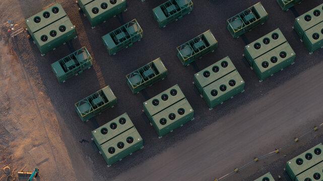 Aerial view of Hams Hall Battery Energy Storage System