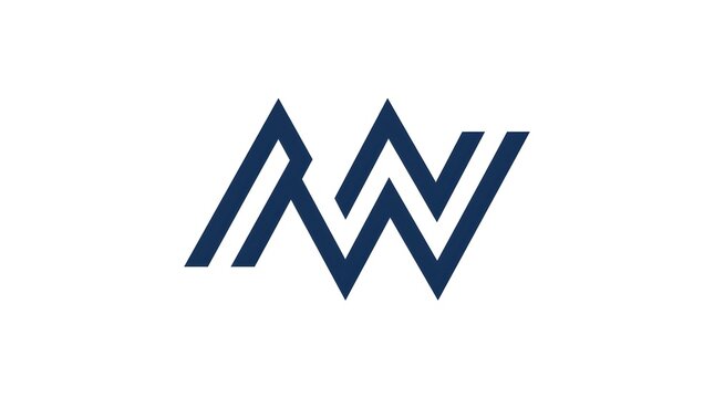 Modern AW letter monogram logo featuring bold geometric shapes and clean minimalist style. Suitable for corporate branding, technology, architecture, and creative businesses.