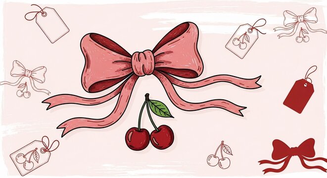 Cherry Kissed Ribbon Dreams