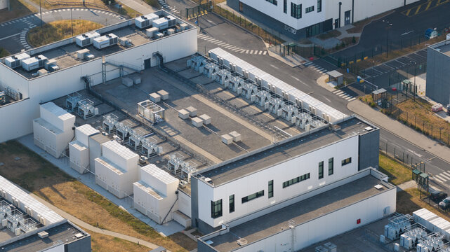 Aerial view of AI data center infrastructure
