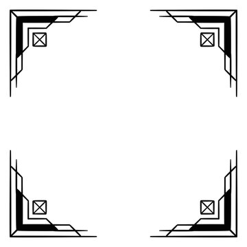 Black and white modern sharp border