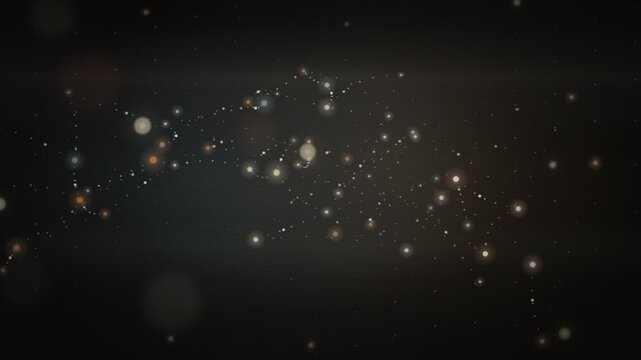 Abstract digital network connection with moving points and lines. Technology backdrop featuring 3D connectivity structure