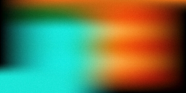 Vibrant Teal and Orange Cinematic Split Gradient with Vintage Film Grain