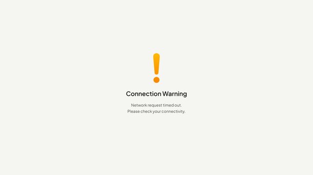 Connection Warning Network Timeout Message Light UI Motion Graphics Video