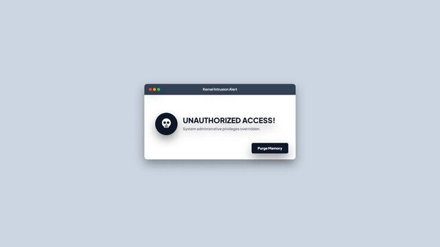 Cyber Threat Alert Data Hijacked Pop Up Window Motion Graphic Animation Dark Theme UI For Trojan Malware Attack Concept