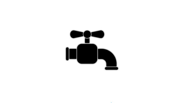 water tap icon animation, Motion graphics of water concept