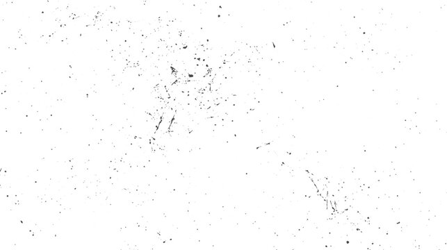 Grunge Dust Overlay Texture on White Background, Black Dust Grain and Dirty Speckles.